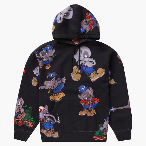 Supreme Elephant Hooded Sweatshirt svart
