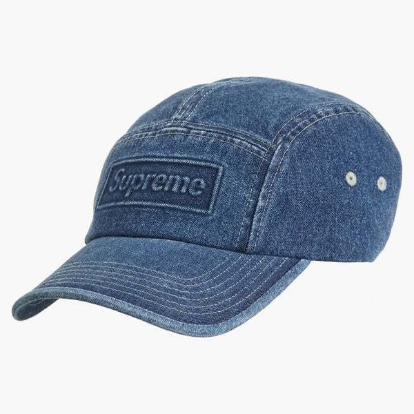 Supreme Embossed Denim Camp Cap Blue