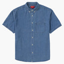 Supreme Embossed Denim S/s Shirt Blue