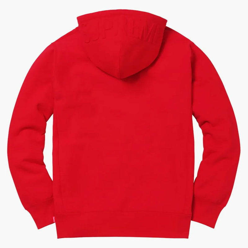 Logo supremo in rilievo con cappuccio rosso con cappuccio rosso