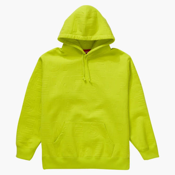Supreme Embossed Logos Hooded Sweatshirt Acid Green