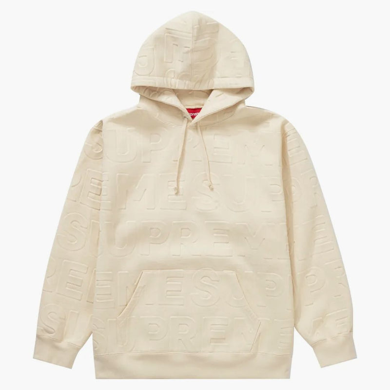 Supreme Embossed Logos Hooded Sweatshirt Natural