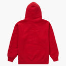 Supreme embossed logos hooded sweatshirt red