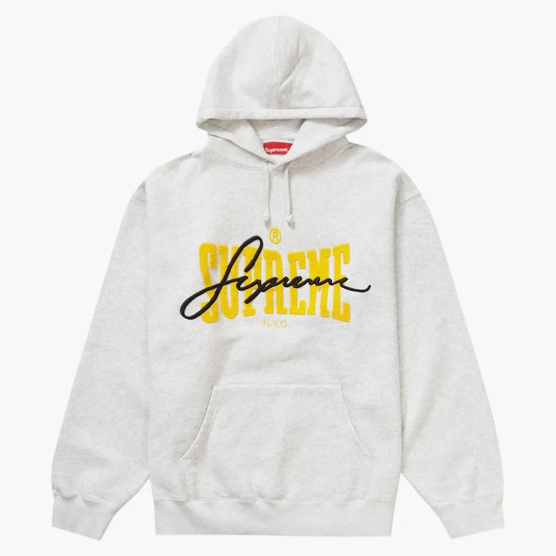 Nejvyšší vyšívaná mikina s kapucí Chenillile Ash Grey