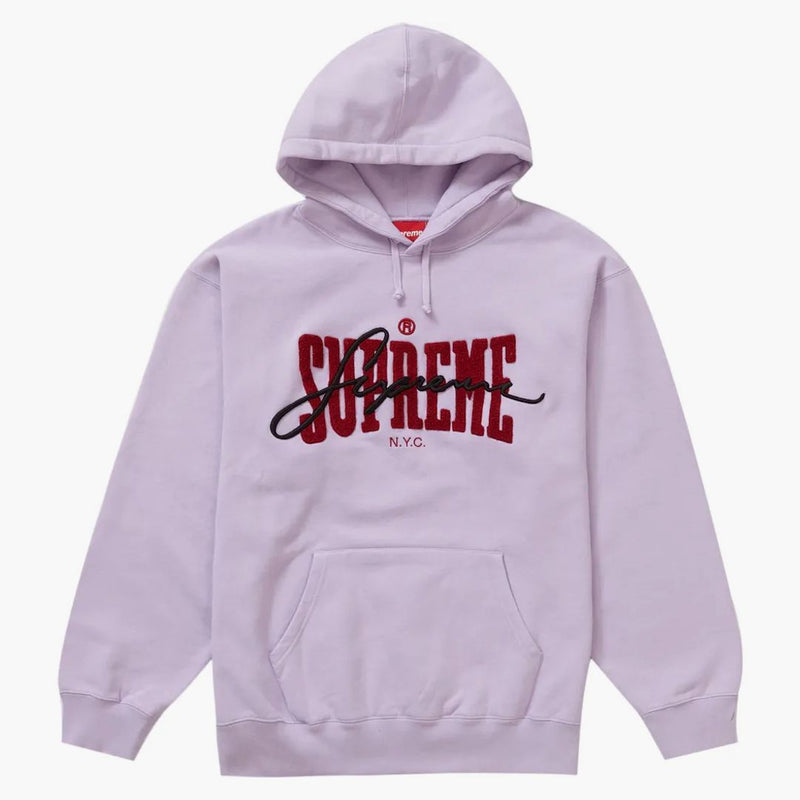 Supreme Embroidered Chenille Hooded Sweatshirt Pale Purple