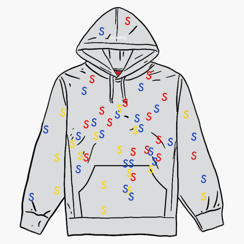 Supreme ricamato a Spa con cappuccio Ash Grey