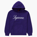 Script bordado supremo sudadera encapuchada púrpura