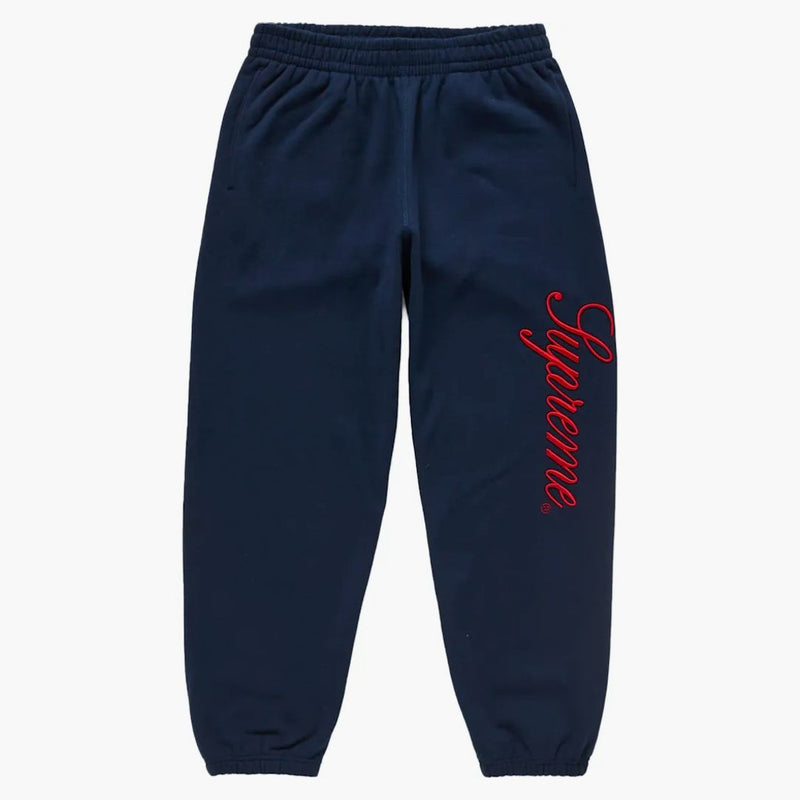 Högsta broderade manus Sweatpant Navy