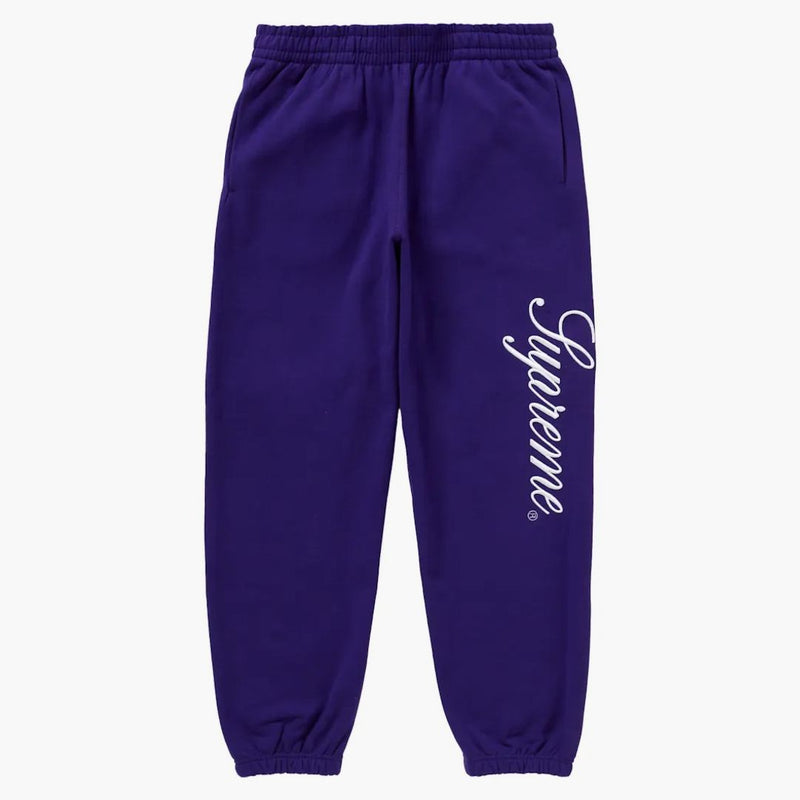 Högsta broderade manus Sweatpant Purple