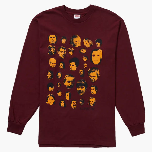 Supreme faces l/s tea burgundy