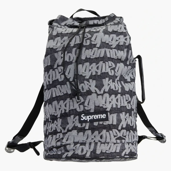 Supreme Fat Tip Jacquard Denim Backpack Black