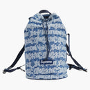 Supreme Fat Tip Jacquard Denim Backpack Blue