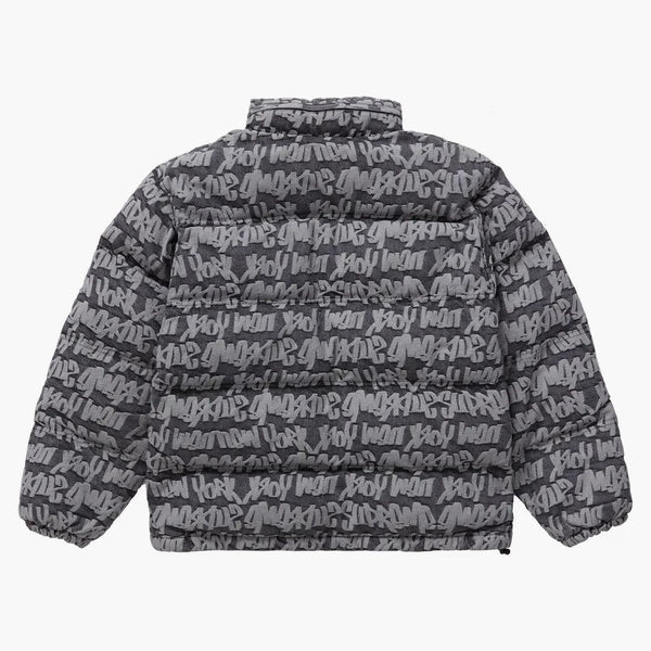 Supreme Fat Tip Jacquard Denim Puffer Jacket Black