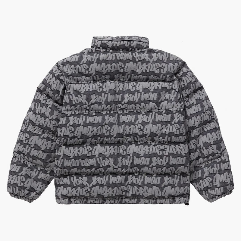 Supreme Fat Tip Jacquard Denim Puffer Jacket Black