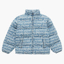 Supreme Fat Tip Jacquard Denim Buffer Jacket Blue