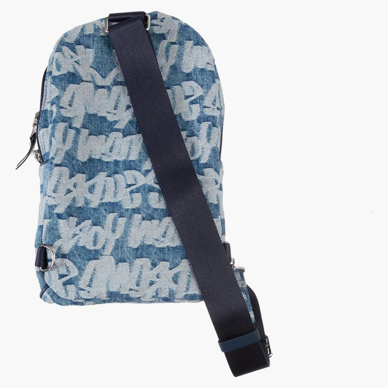 Suprema Suggerimento grasso Jacquard Denim Borsa di imbracatura blu