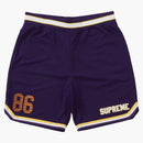 Supreme faux croc basketball short purple