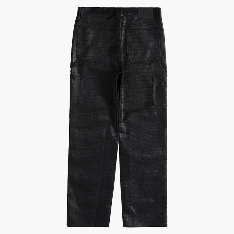 Nejvyšší faux croc malíř Pant Black