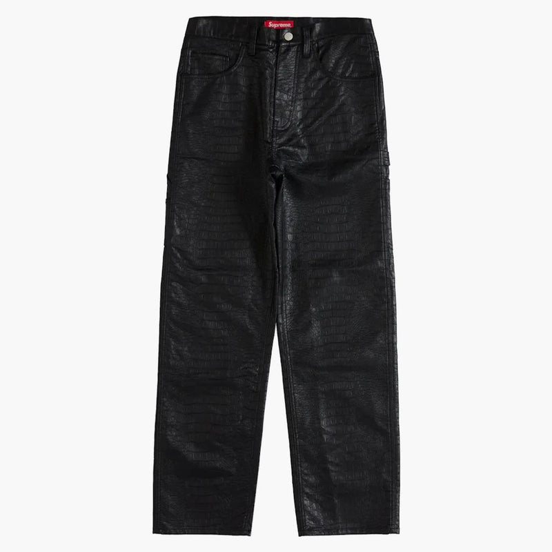 Nejvyšší faux croc malíř Pant Black