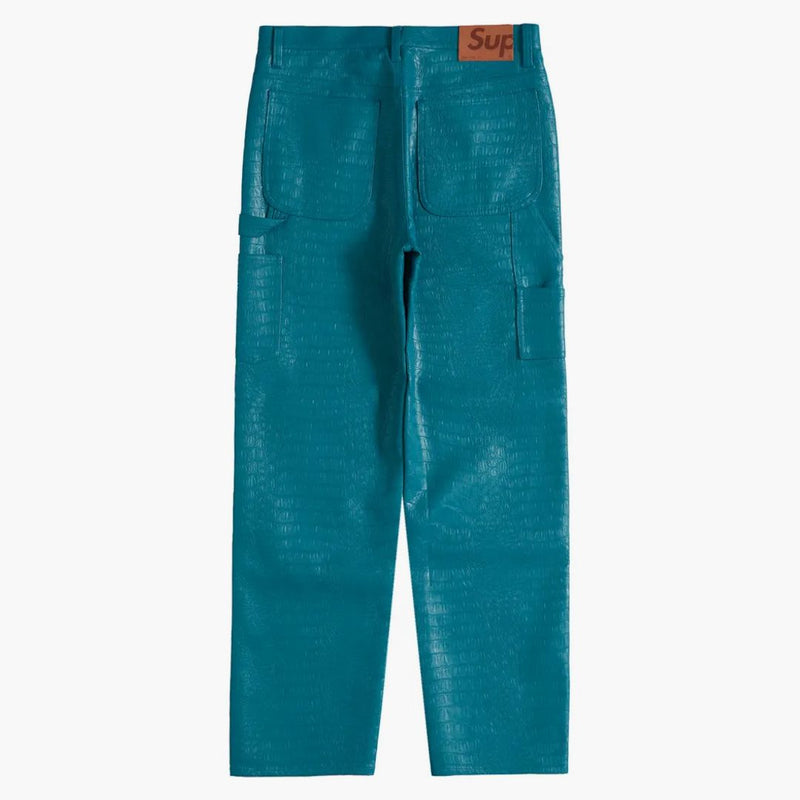 Supreme Faux Croc Painter Pant Teal