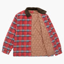Supreme Faux Fur Collar Flannel Shirt Red