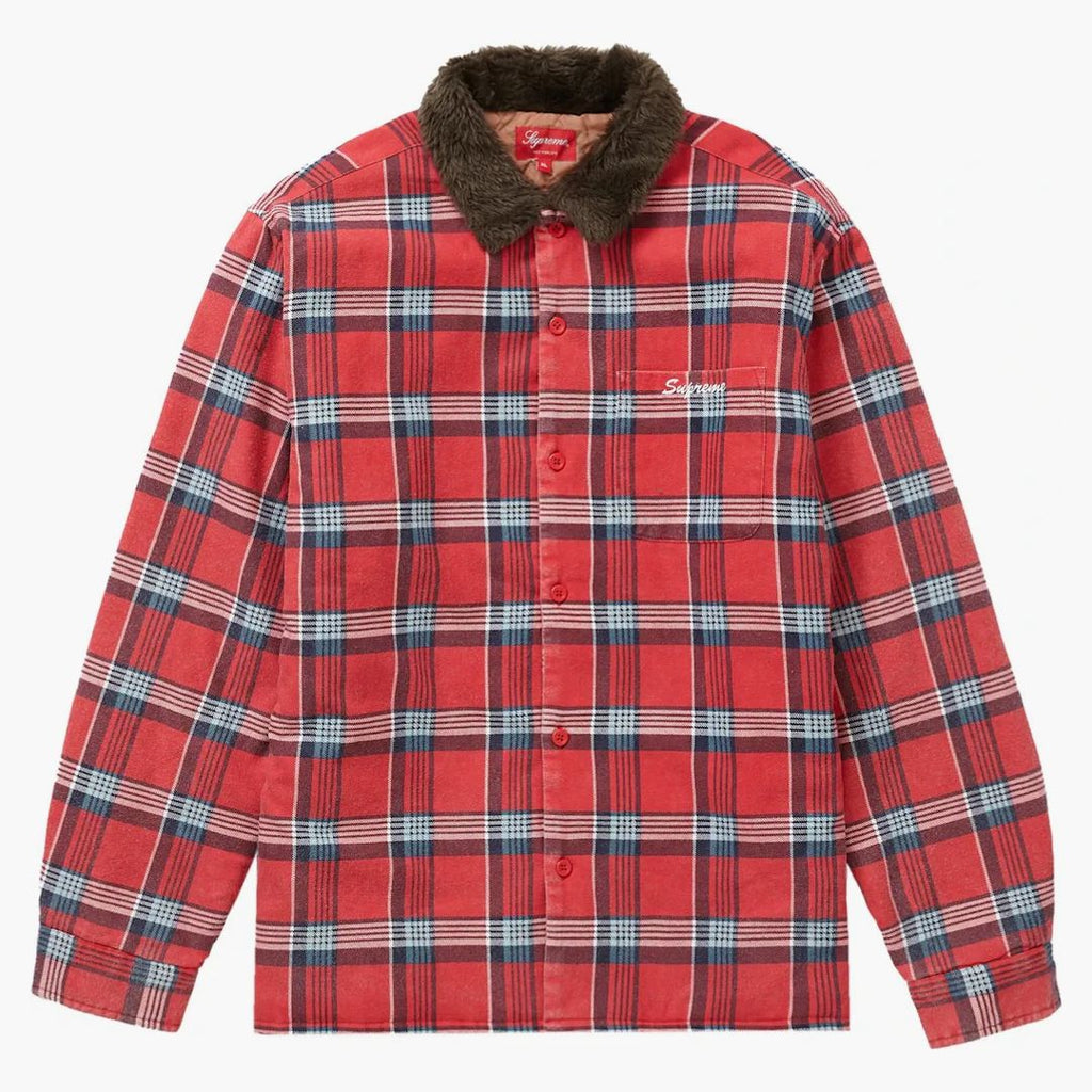 ジャケット・アウター supreme Faux Fur Collar Flannel Shirt Supreme Faux Fur Collar Flannel Shirt (FW21) - $148