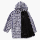 Faux supremo para abrigo con capucha morado