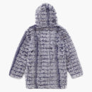 Faux supremo para abrigo con capucha morado