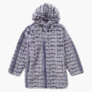 Faux supremo para abrigo con capucha morado