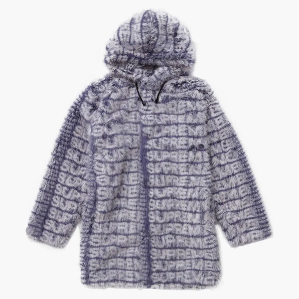 Supreme Faux för hooded coat lila