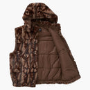 Nejvyšší faux pro kapucí vestu hnědá