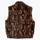 Nejvyšší faux pro kapucí vestu hnědá