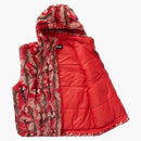 Supreme Faux Fur Hooded Vest Red