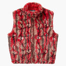 Supreme Faux Fur Hooded Vest Red