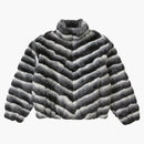 Högsta faux för jacka svart