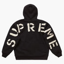 Högsta faux för fodrad zip upp huva tröja svart