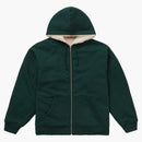 Supreme Faux for Lined Zip Up Hooded Sweatshirt Dark Green