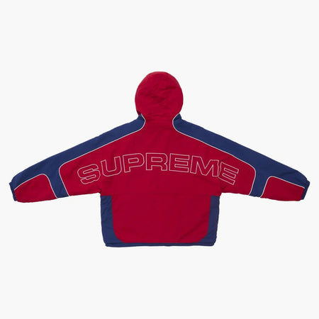 Supreme Faux Fur Reversible Hooded Track Jacket Red