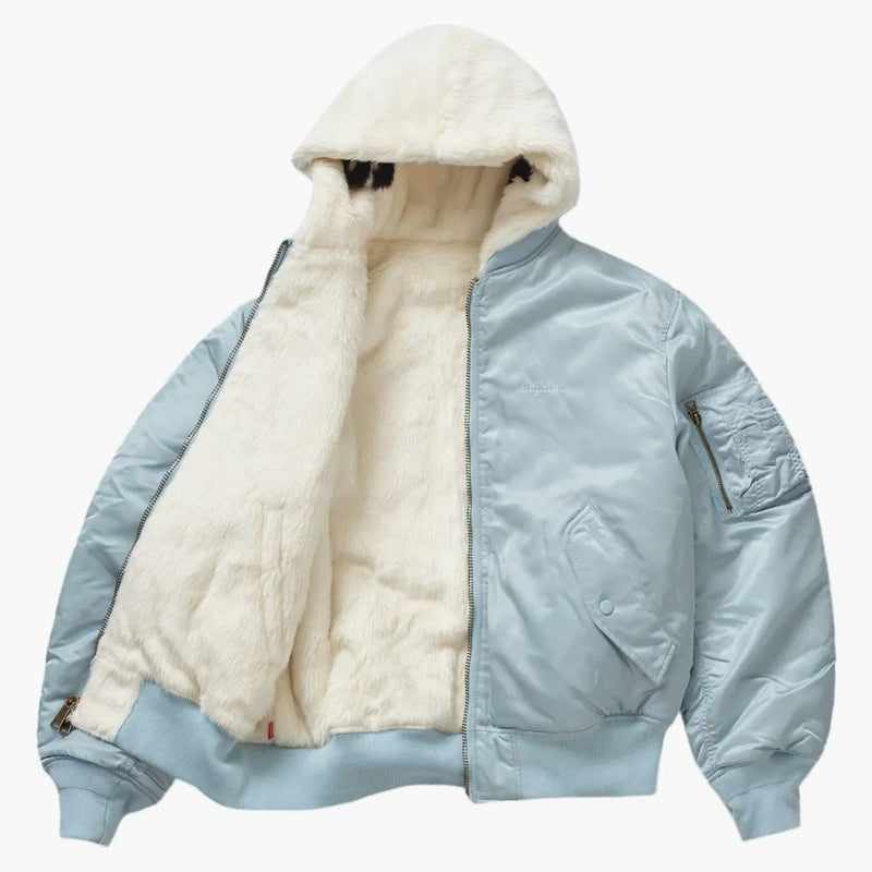 Supreme Faux Fur Reversible Ma-1 Light Blue