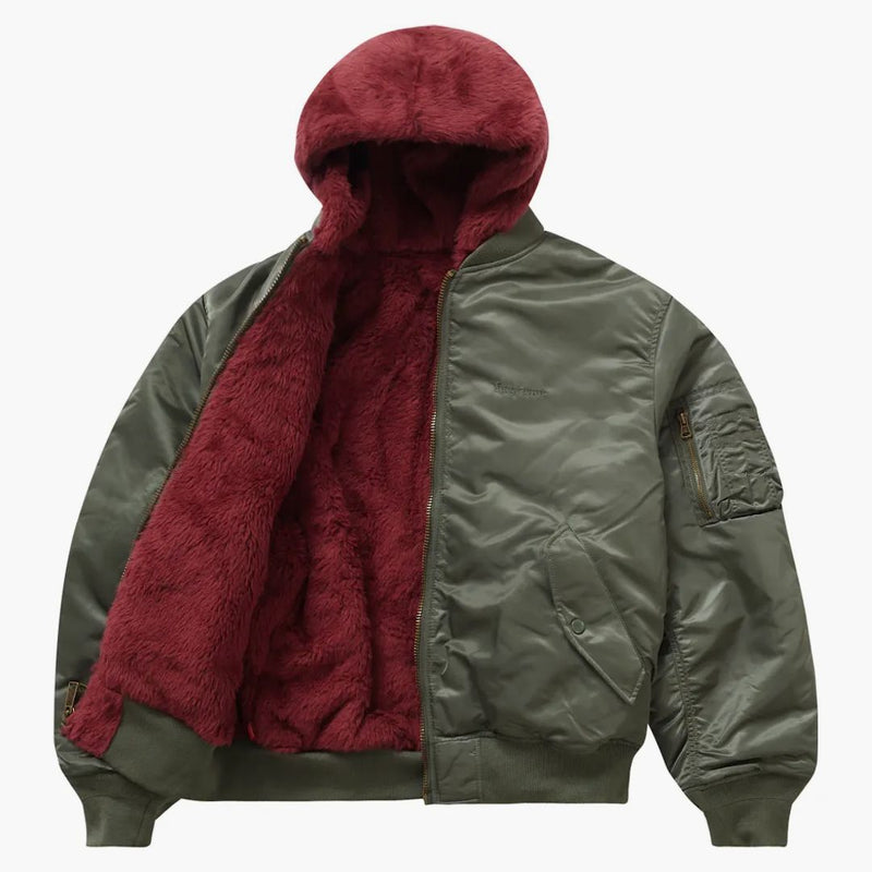 Nejvyšší faux pro reverzibilní MA-1 Olive