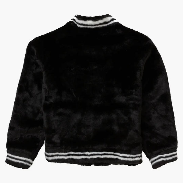 Supreme Faux Fur Varsity Jacket Black