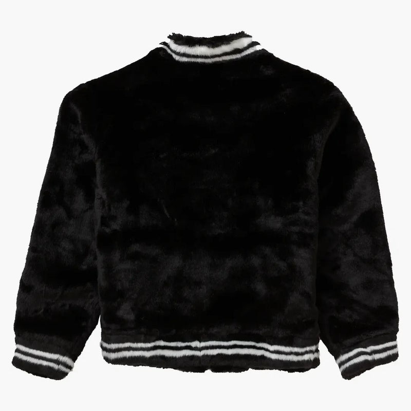 Supreme Faux Fur Varsity Jacket Black