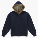 Supreme Faux Fur Zip Up Hooded Sweatshirt Navy