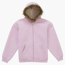 Supreme Faux Fur Zip Up Hooded Sweatshirt Pink