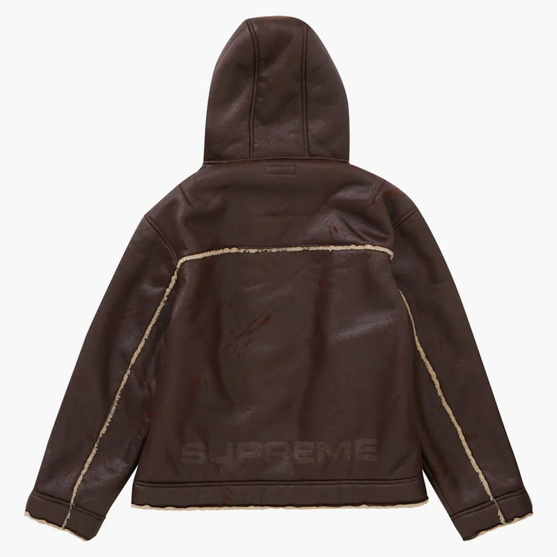 Sacou suprem Faux Shearling Hood (SS23) cărămidă