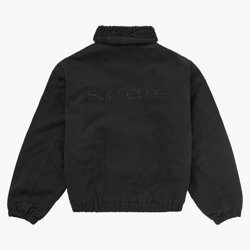 Giacca bomber foderata in finta shearling supremo nero