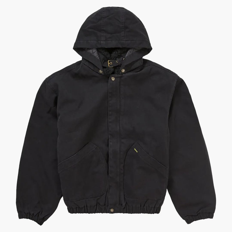 Giacca bomber foderata in finta shearling supremo nero