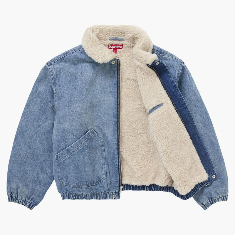 Supreme Faux Faux Shizling forrado de la chaqueta de bombardero