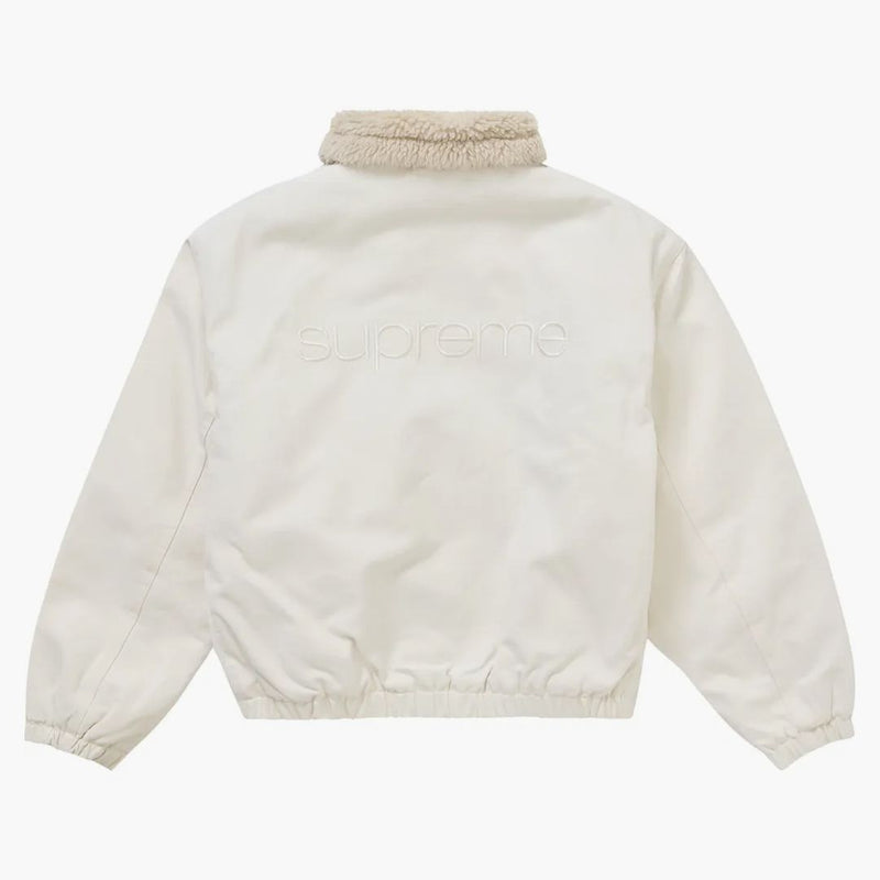 Supreme Faux Shearling Lined Bomber Jacket White