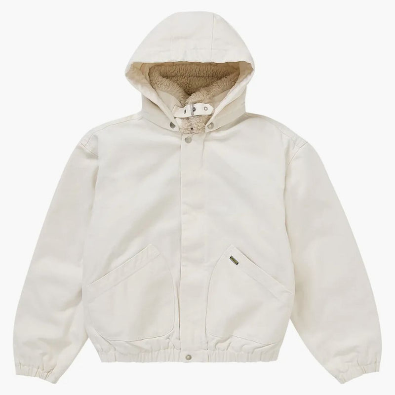 Supreme Faux Shearling Lined Bomber Jacket White